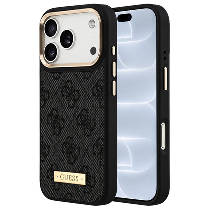 Калъф MagSafe за Apple iPhone 18 Pro / 17 Pro, Guess, 4G Logo Plate, черен