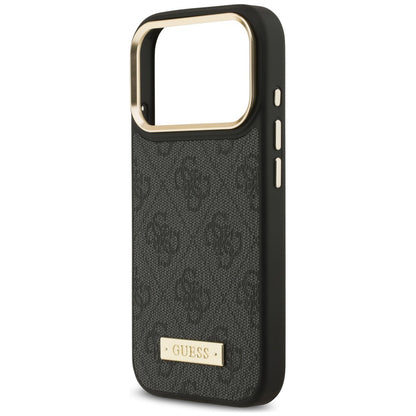 Калъф MagSafe за Apple iPhone 18 Pro / 17 Pro, Guess, 4G Logo Plate, черен