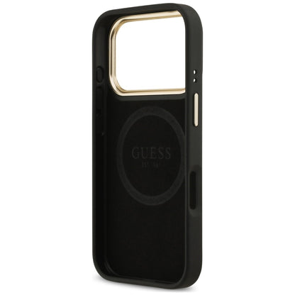 Калъф MagSafe за Apple iPhone 18 Pro / 17 Pro, Guess, 4G Logo Plate, черен
