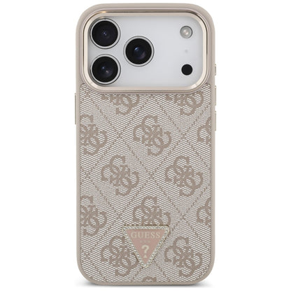 MagSafe Case for Apple iPhone 18 Pro / 17 Pro, Guess, 4G Triangle Logo, Rose Gold