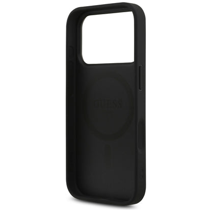 Калъф MagSafe за Apple iPhone 18 Pro / 17 Pro, Guess, 4G Triangle Strass, Черен