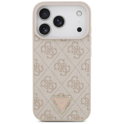 Калъф MagSafe за Apple iPhone 18 Pro / 17 Pro, Guess, 4G Triangle Strass, Розов