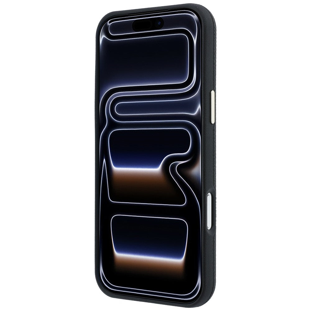 Калъф MagSafe за Apple iPhone 18 Pro / 17 Pro, Guess, зърнест кръгъл логотип с кристали, черен
