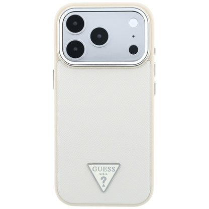 MagSafe Case for Apple iPhone 18 Pro / 17 Pro, Guess, Grained Triangle Logo, Beige