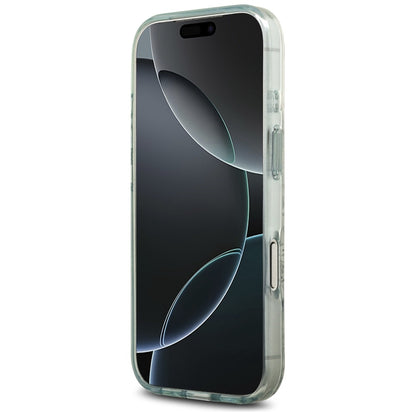 Калъф MagSafe за Apple iPhone 18 Pro / 17 Pro, Guess, IML Flowers with Pearl Strap, зелен