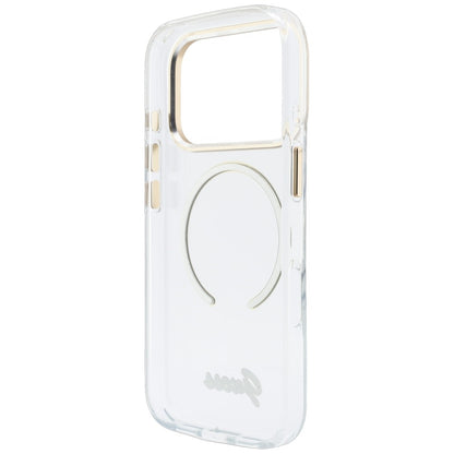 Калъф MagSafe за Apple iPhone 18 Pro / 17 Pro, Guess, IML Script Metal, прозрачен