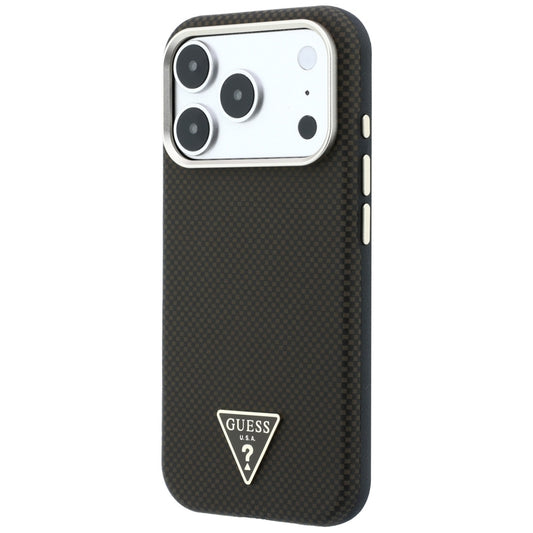 MagSafe Case for Apple iPhone 18 Pro / 17 Pro, Guess, Kevlar Triangle Logo, Brown