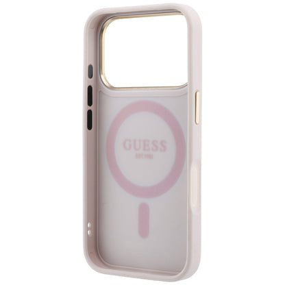 Калъф MagSafe за Apple iPhone 18 Pro / 17 Pro, Guess, Ring Stand 360 4G Classic Logo, Розов