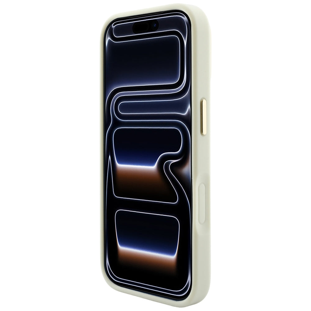 Калъф MagSafe за Apple iPhone 18 Pro / 17 Pro, Guess, Saffiano Peony Ring, бежов
