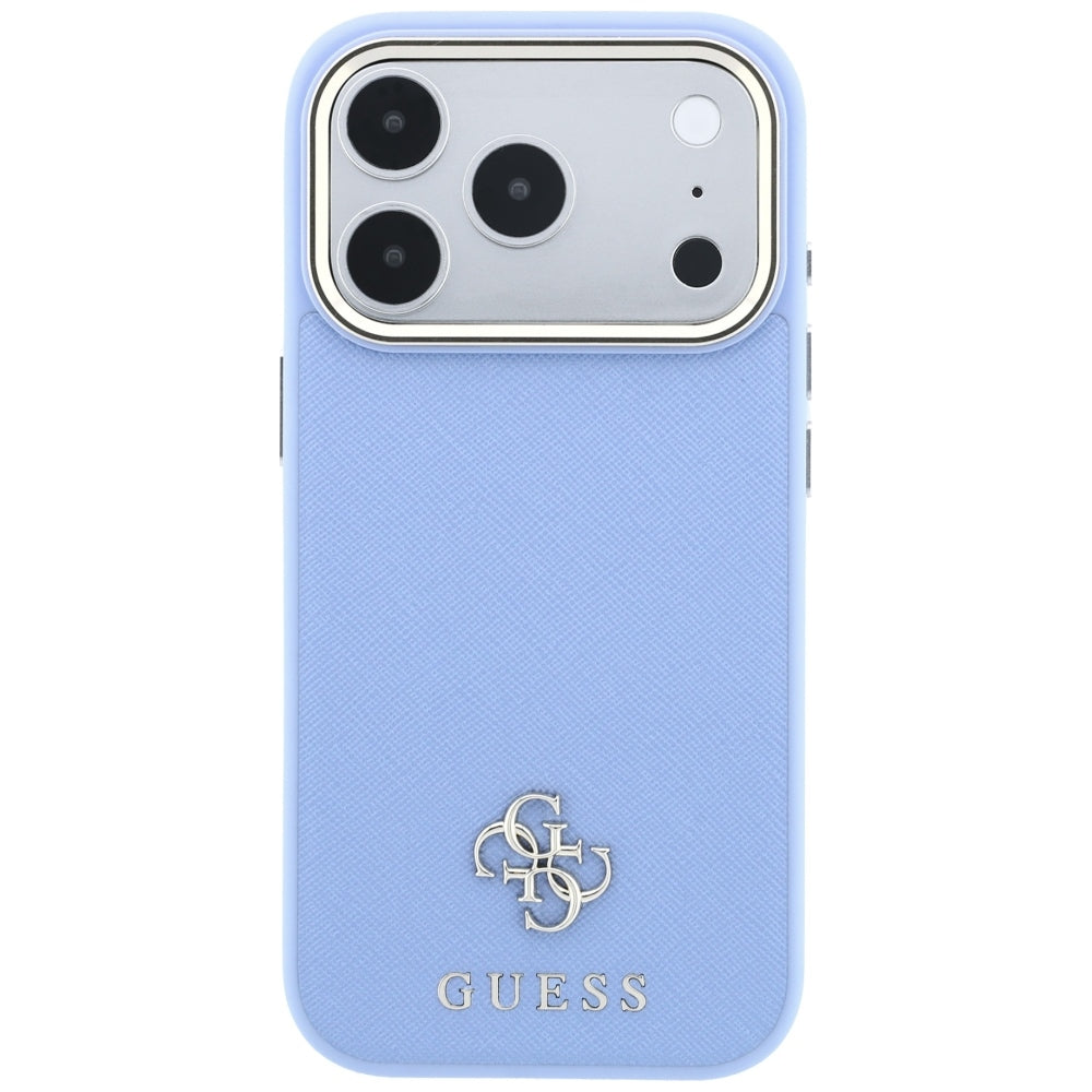 Калъф MagSafe за Apple iPhone 18 Pro / 17 Pro, Guess, Saffiano Small 4G Classic, Bleu