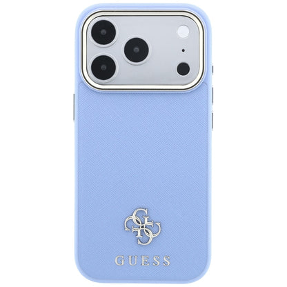 Калъф MagSafe за Apple iPhone 18 Pro / 17 Pro, Guess, Saffiano Small 4G Classic, Bleu