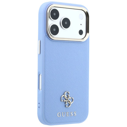 Калъф MagSafe за Apple iPhone 18 Pro / 17 Pro, Guess, Saffiano Small 4G Classic, Bleu