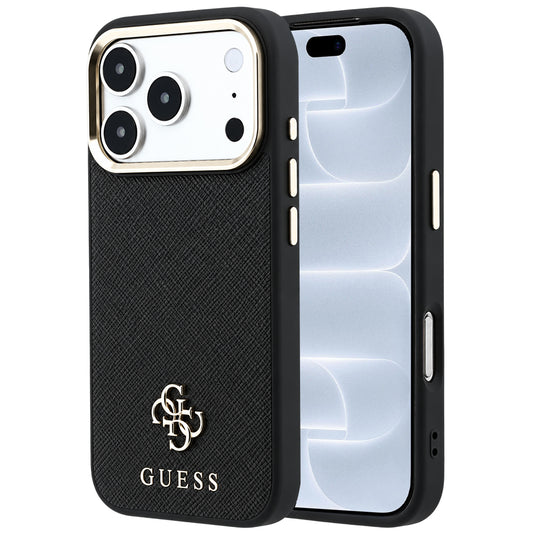 Калъф MagSafe за Apple iPhone 18 Pro / 17 Pro, Guess, Saffiano Small 4G Classic, Черен