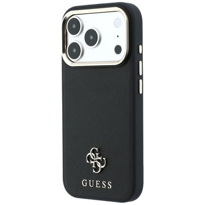 Калъф MagSafe за Apple iPhone 18 Pro / 17 Pro, Guess, Saffiano Small 4G Classic, Черен