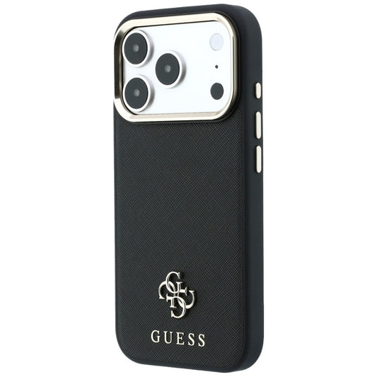 Калъф MagSafe за Apple iPhone 18 Pro / 17 Pro, Guess, Saffiano Small 4G Classic, Черен