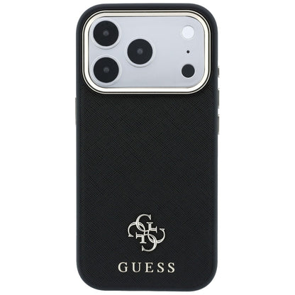 Калъф MagSafe за Apple iPhone 18 Pro / 17 Pro, Guess, Saffiano Small 4G Classic, Черен