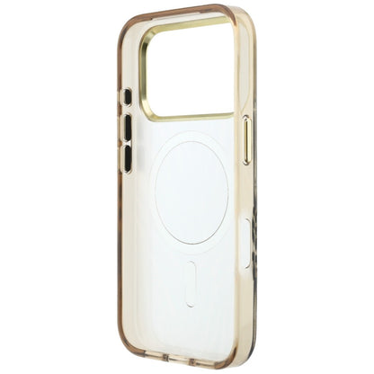 Калъф MagSafe за Apple iPhone 18 Pro / 17 Pro, Guess, Zebra Glitter Triangle Logo, Златист