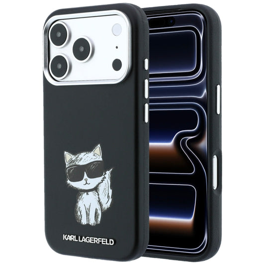 Калъф MagSafe за Apple iPhone 18 Pro / 17 Pro, Karl Lagerfeld, Choupette Sketch, Черен