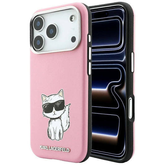 Калъф MagSafe за Apple iPhone 18 Pro / 17 Pro, Karl Lagerfeld, Choupette Sketch, Розов