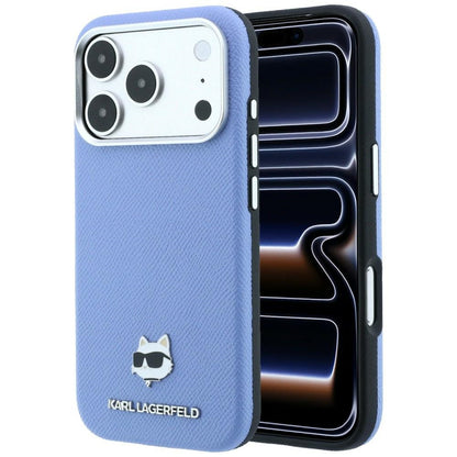 Калъф MagSafe за Apple iPhone 18 Pro / 17 Pro, Karl Lagerfeld, Grained Choupette Head, Bleu