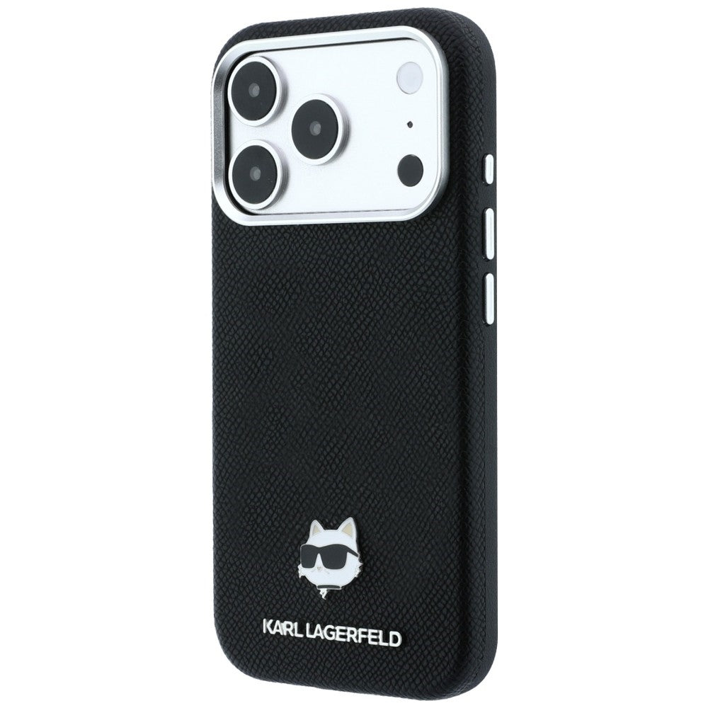 Калъф MagSafe за Apple iPhone 18 Pro / 17 Pro, Karl Lagerfeld, Grained Choupette Head, Черен