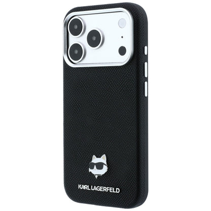 Калъф MagSafe за Apple iPhone 18 Pro / 17 Pro, Karl Lagerfeld, Grained Choupette Head, Черен