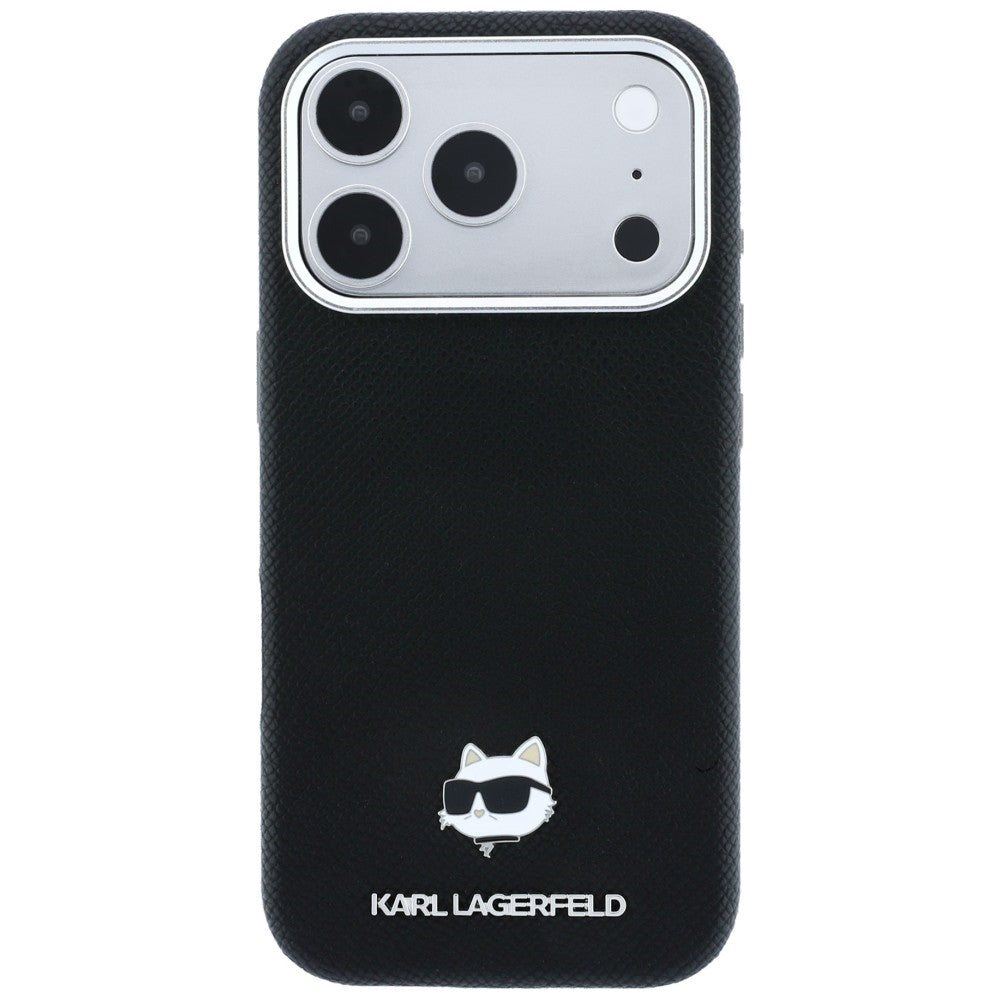 Калъф MagSafe за Apple iPhone 18 Pro / 17 Pro, Karl Lagerfeld, Grained Choupette Head, Черен