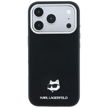 Калъф MagSafe за Apple iPhone 18 Pro / 17 Pro, Karl Lagerfeld, Grained Choupette Head, Черен