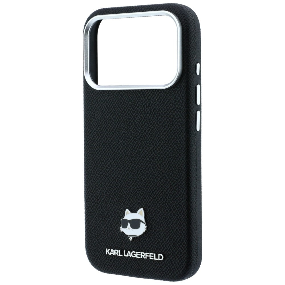 Калъф MagSafe за Apple iPhone 18 Pro / 17 Pro, Karl Lagerfeld, Grained Choupette Head, Черен