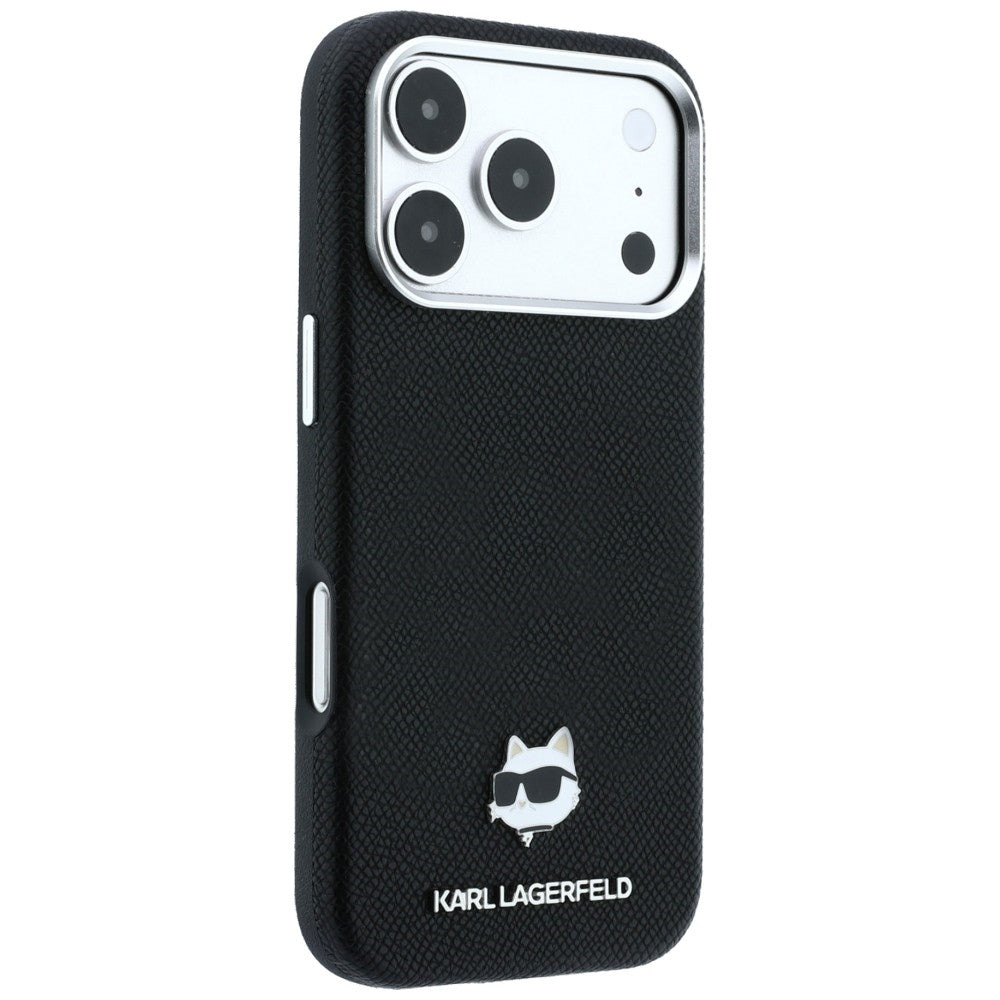 Калъф MagSafe за Apple iPhone 18 Pro / 17 Pro, Karl Lagerfeld, Grained Choupette Head, Черен
