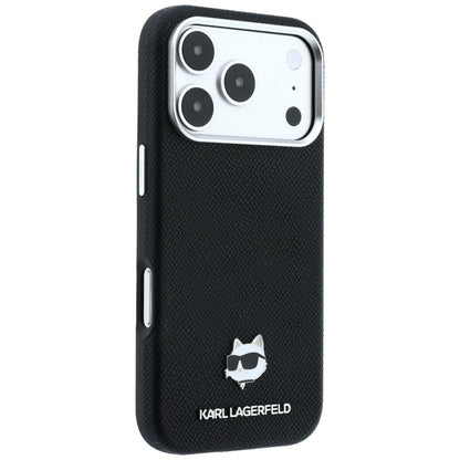 Калъф MagSafe за Apple iPhone 18 Pro / 17 Pro, Karl Lagerfeld, Grained Choupette Head, Черен