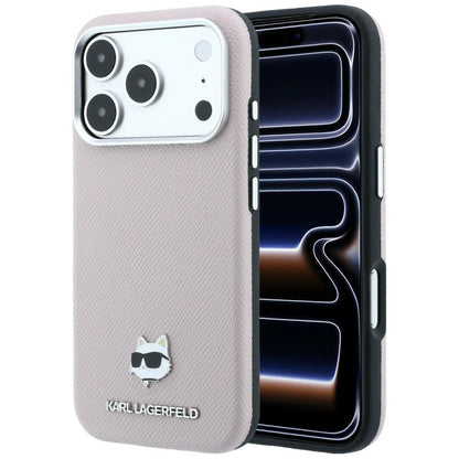 Калъф MagSafe за Apple iPhone 18 Pro / 17 Pro, Karl Lagerfeld, Grained Choupette Head, Розов