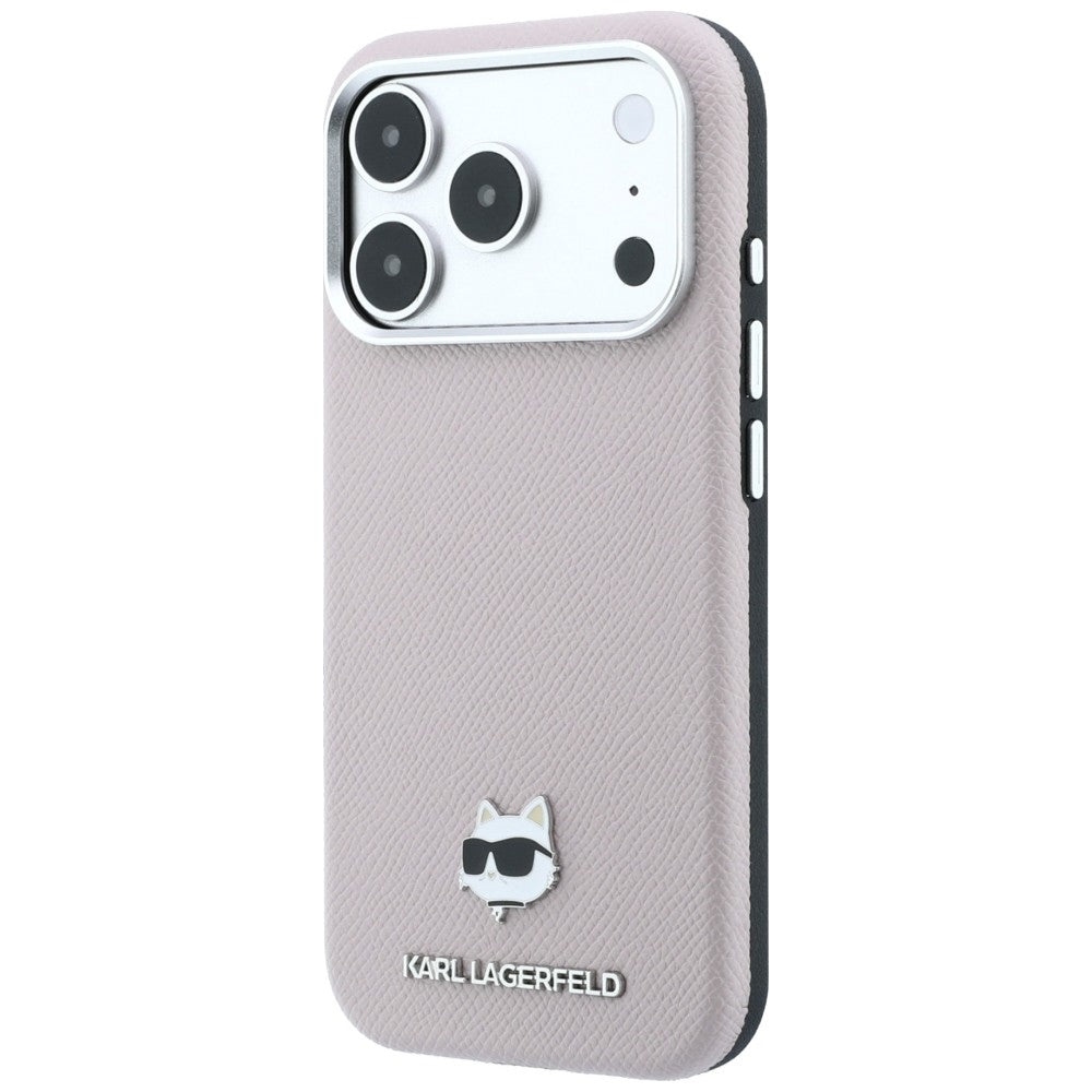 Калъф MagSafe за Apple iPhone 18 Pro / 17 Pro, Karl Lagerfeld, Grained Choupette Head, Розов
