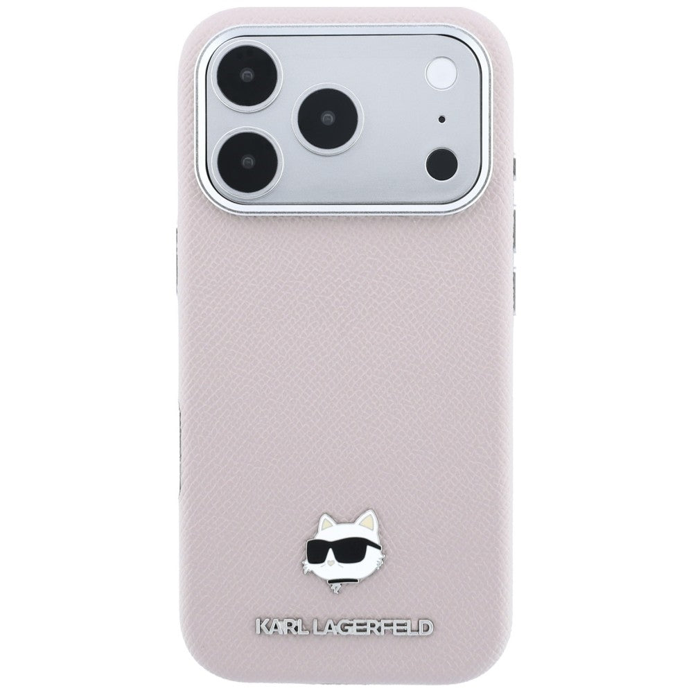 Калъф MagSafe за Apple iPhone 18 Pro / 17 Pro, Karl Lagerfeld, Grained Choupette Head, Розов