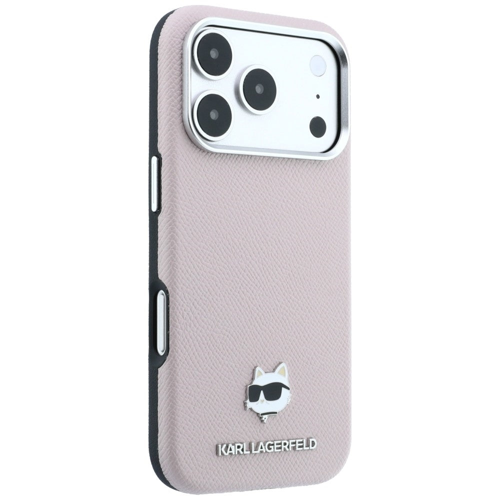 Калъф MagSafe за Apple iPhone 18 Pro / 17 Pro, Karl Lagerfeld, Grained Choupette Head, Розов