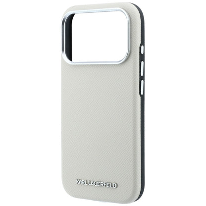 MagSafe Case for Apple iPhone 18 Pro / 17 Pro, Karl Lagerfeld, Grained Elongated Logo, Beige