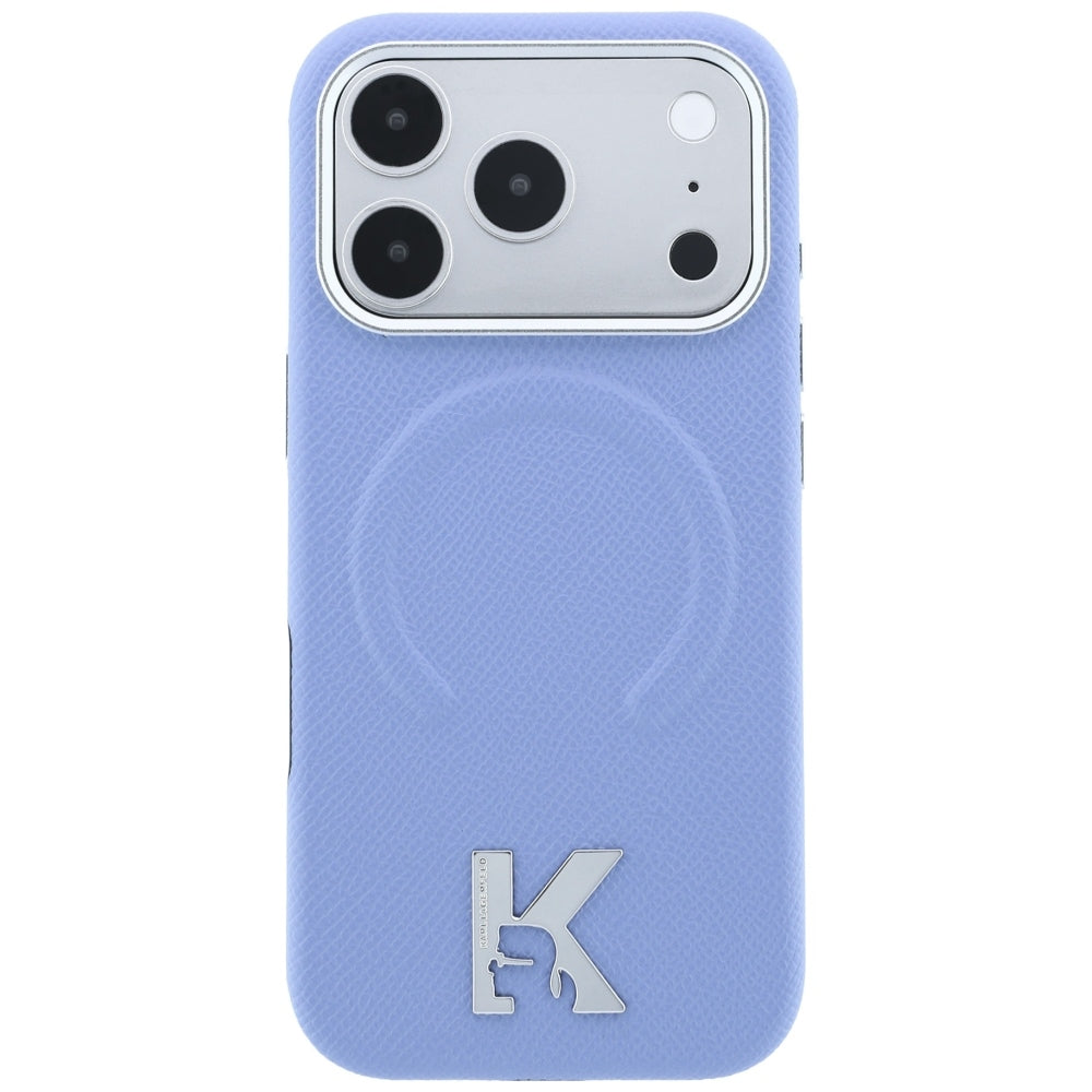 Калъф MagSafe за Apple iPhone 18 Pro / 17 Pro, Karl Lagerfeld, Grained Embossed Ring, синьо