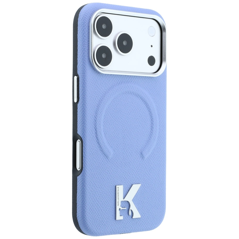 Калъф MagSafe за Apple iPhone 18 Pro / 17 Pro, Karl Lagerfeld, Grained Embossed Ring, синьо