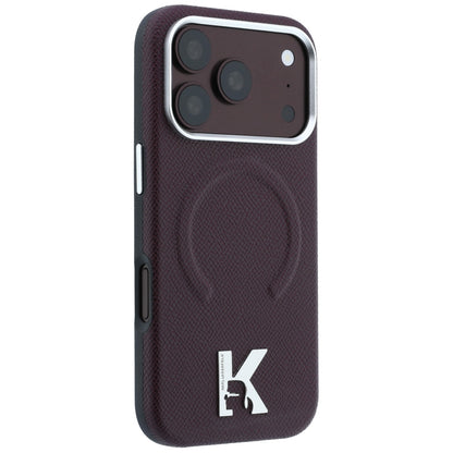 MagSafe Case for Apple iPhone 18 Pro / 17 Pro, Karl Lagerfeld, Grained Embossed Ring, Burgundy