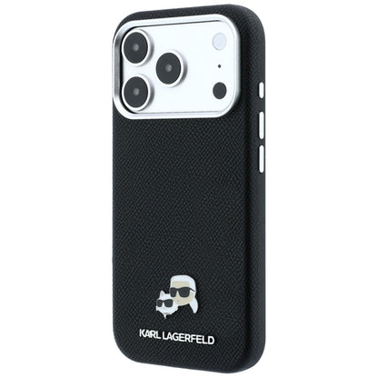 Калъф MagSafe за Apple iPhone 18 Pro / 17 Pro, Karl Lagerfeld, Grained KC Heads, Черен