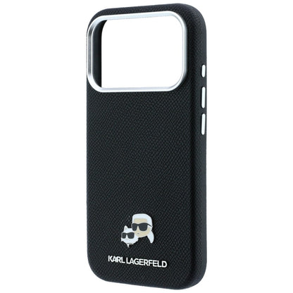 Калъф MagSafe за Apple iPhone 18 Pro / 17 Pro, Karl Lagerfeld, Grained KC Heads, Черен