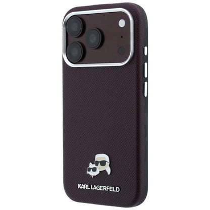 Калъф MagSafe за Apple iPhone 18 Pro / 17 Pro, Karl Lagerfeld, Grained KC Heads, Бордо