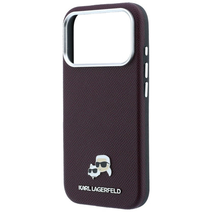 Калъф MagSafe за Apple iPhone 18 Pro / 17 Pro, Karl Lagerfeld, Grained KC Heads, Бордо