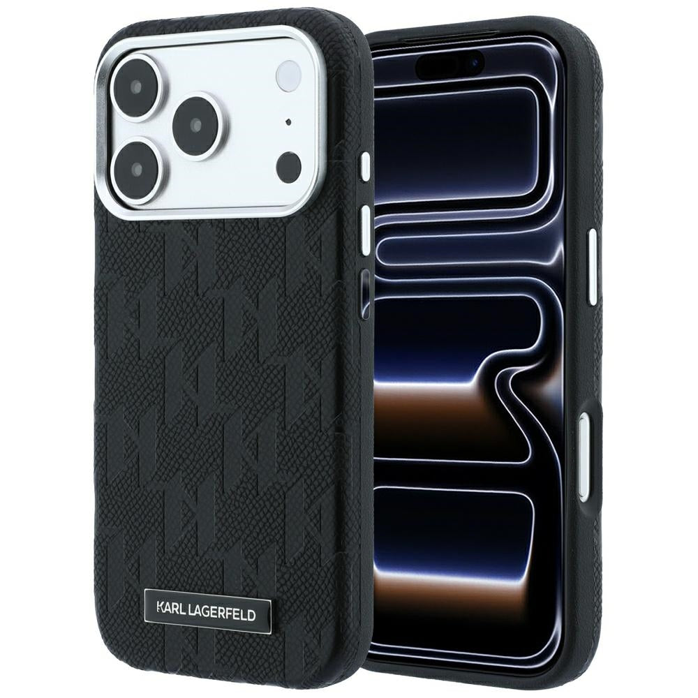Калъф MagSafe за Apple iPhone 18 Pro / 17 Pro, Karl Lagerfeld, Grained Mono Resin Logo, Черен