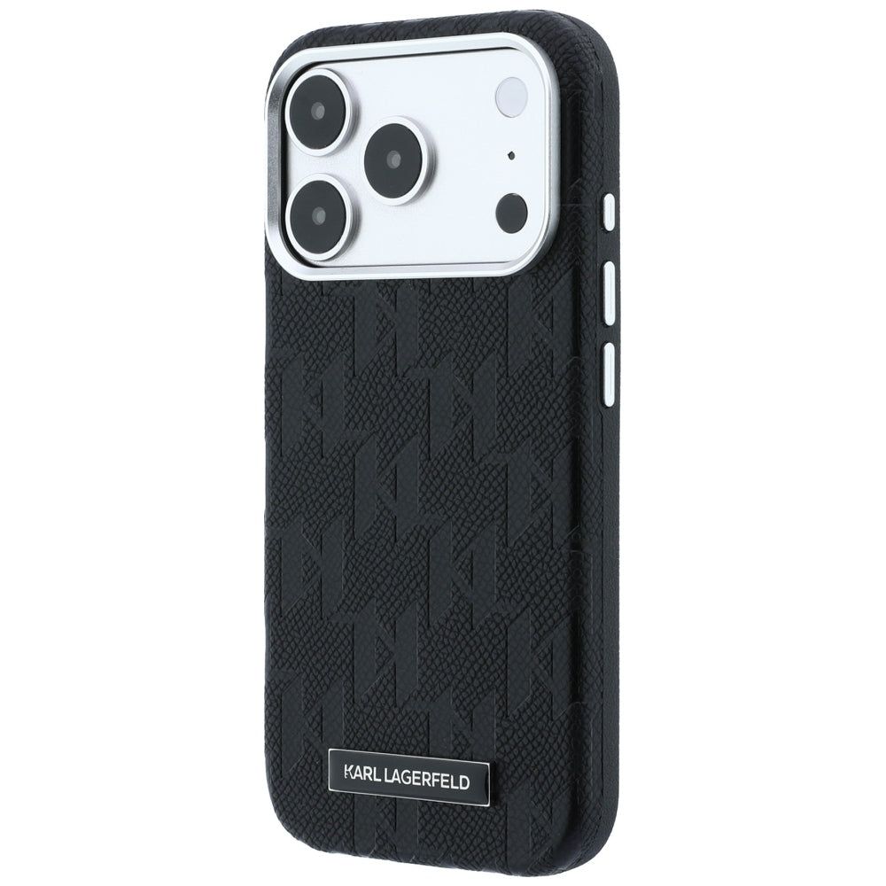 Калъф MagSafe за Apple iPhone 18 Pro / 17 Pro, Karl Lagerfeld, Grained Mono Resin Logo, Черен