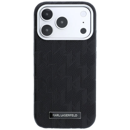 Калъф MagSafe за Apple iPhone 18 Pro / 17 Pro, Karl Lagerfeld, Grained Mono Resin Logo, Черен