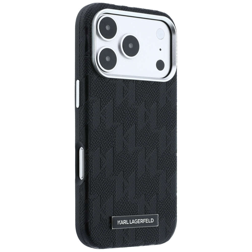 Калъф MagSafe за Apple iPhone 18 Pro / 17 Pro, Karl Lagerfeld, Grained Mono Resin Logo, Черен