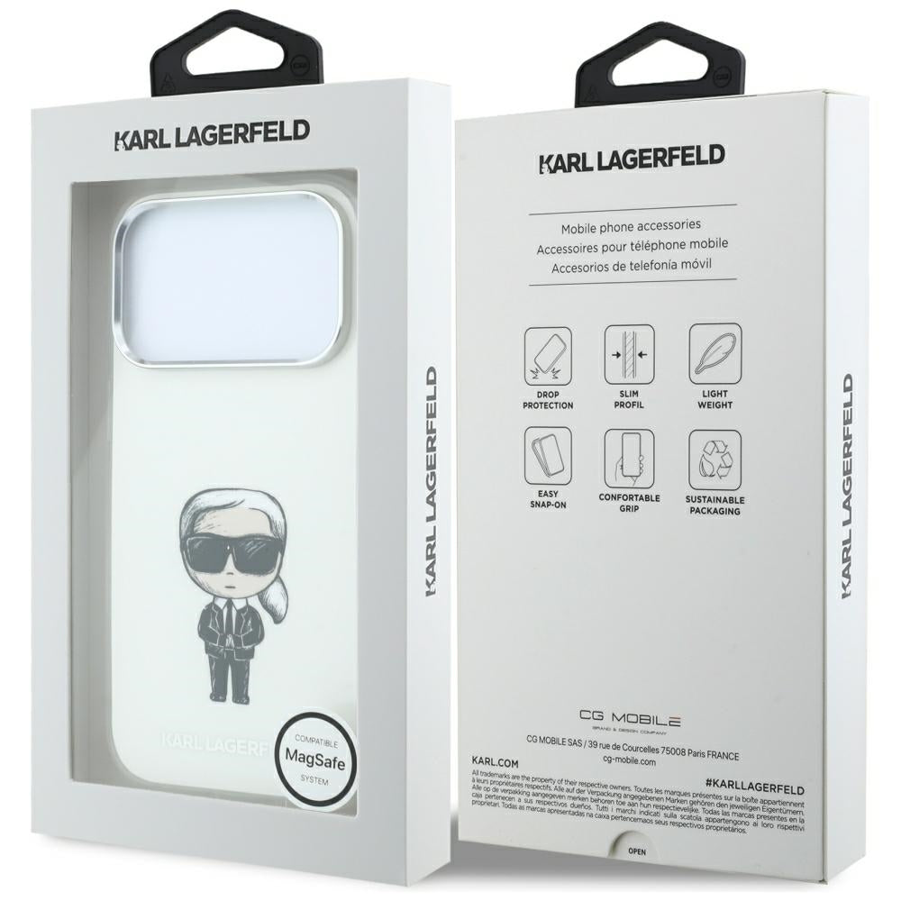 Калъф MagSafe за Apple iPhone 18 Pro / 17 Pro, Karl Lagerfeld, HC IML Ikonik Sketch Print, Бежов