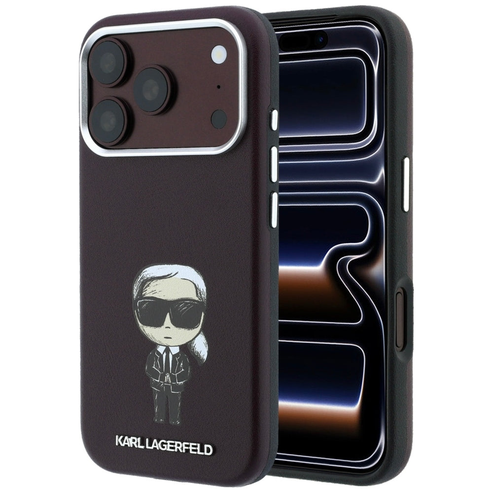 Калъф MagSafe за Apple iPhone 18 Pro / 17 Pro, Karl Lagerfeld, Ikonik Sketch, Бордо