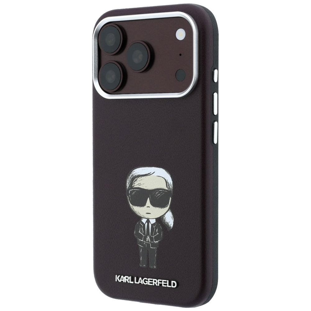 Калъф MagSafe за Apple iPhone 18 Pro / 17 Pro, Karl Lagerfeld, Ikonik Sketch, Бордо